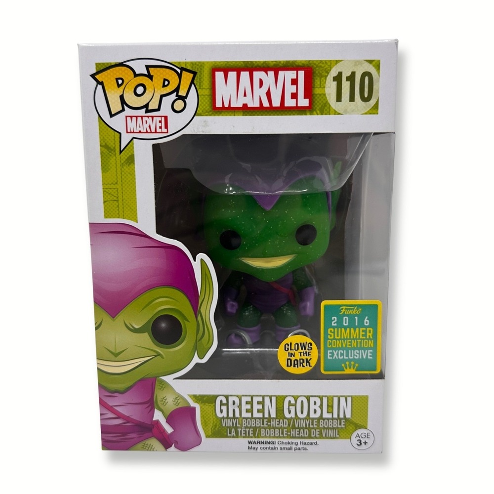 Funko Pop Marvel Green Goblin #110 GITD 2016 Summer Con Exclusive w/ Protector